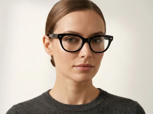 Lunettes papillon en acétate noir #BS218-0583
