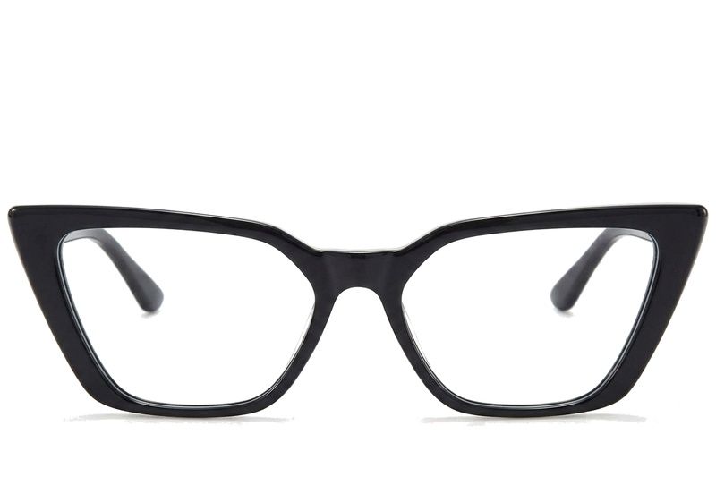 Occhiali in acetato nero a forma di farfalla #BS218-0588