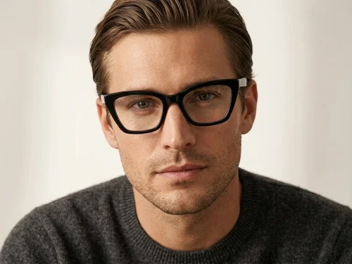 Lunettes papillon en acétate noir #BS218-0588