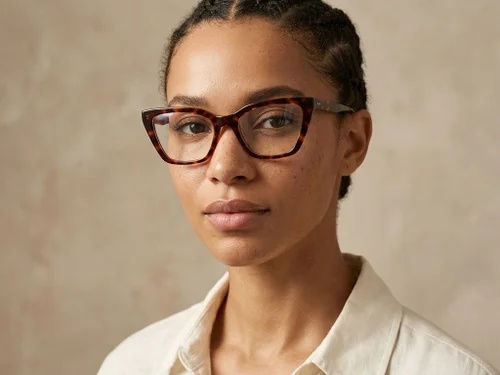 Lunettes papillon en acétate rouge #BS218-0590