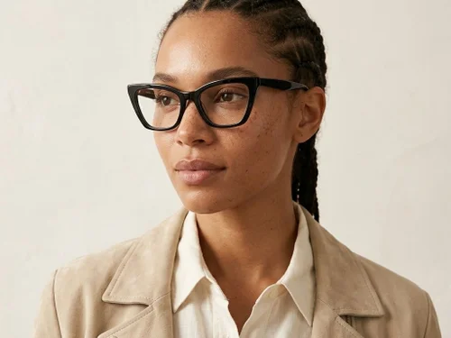 Lunettes papillon en acétate noir #BS218-0592