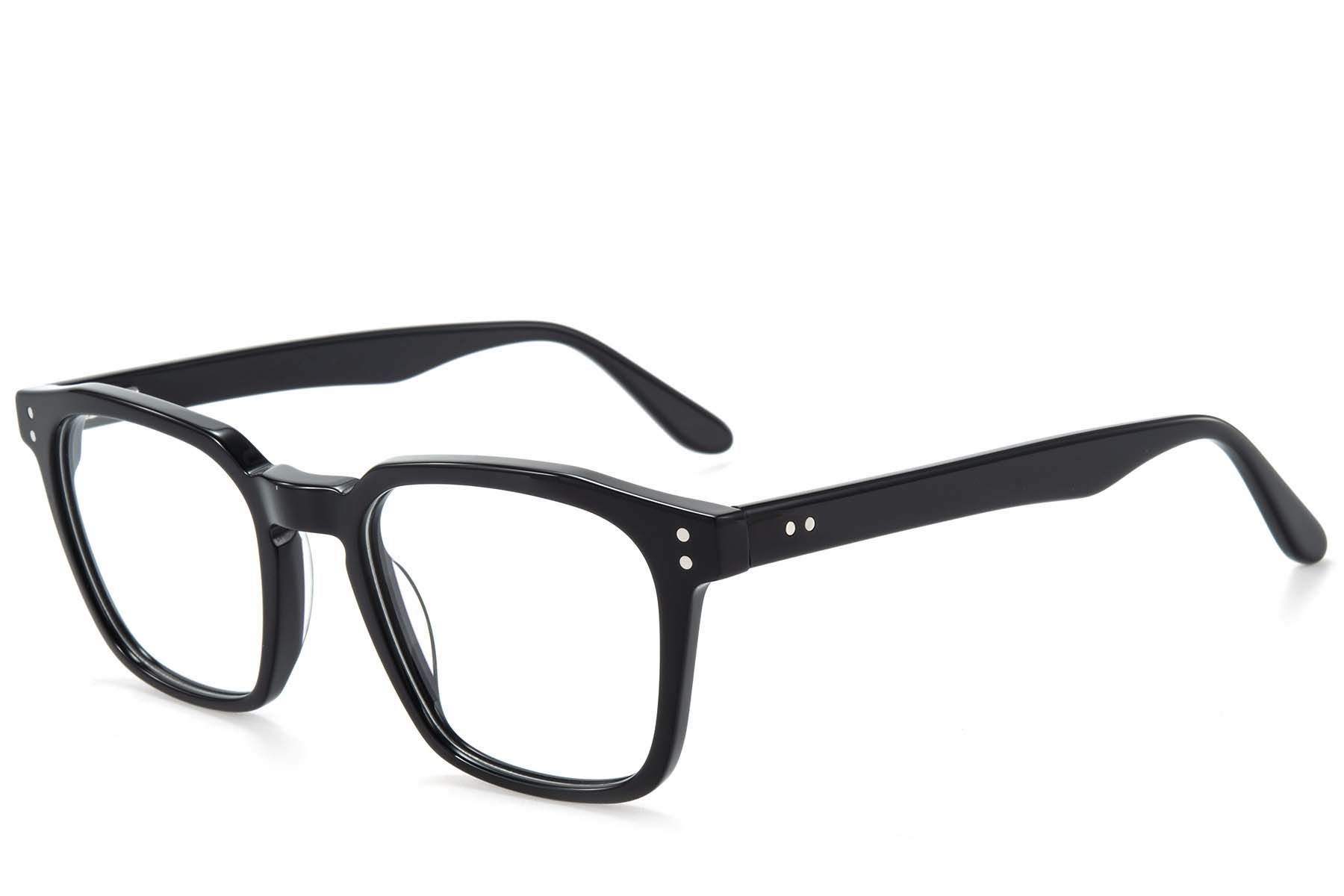 Rectangular Black Acetate Glasses #BS218-0593