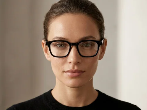 Lunettes rectangulaires en acétate bleu #BS218-0594