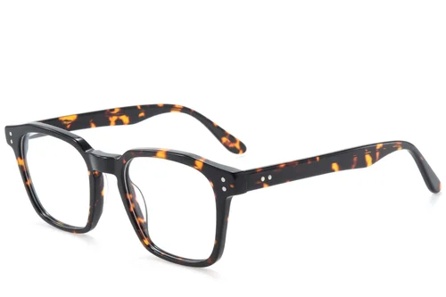 Rectangular Tortoiseshell Acetate Glasses #BS218-0595