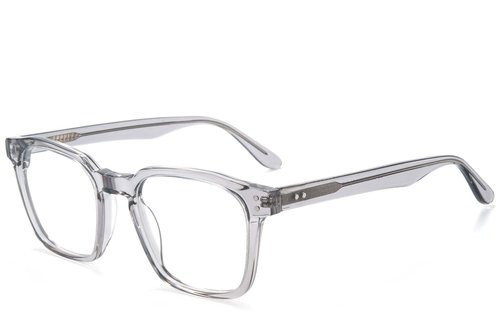 Lunettes rectangulaires en acétate gris #BS218-0596