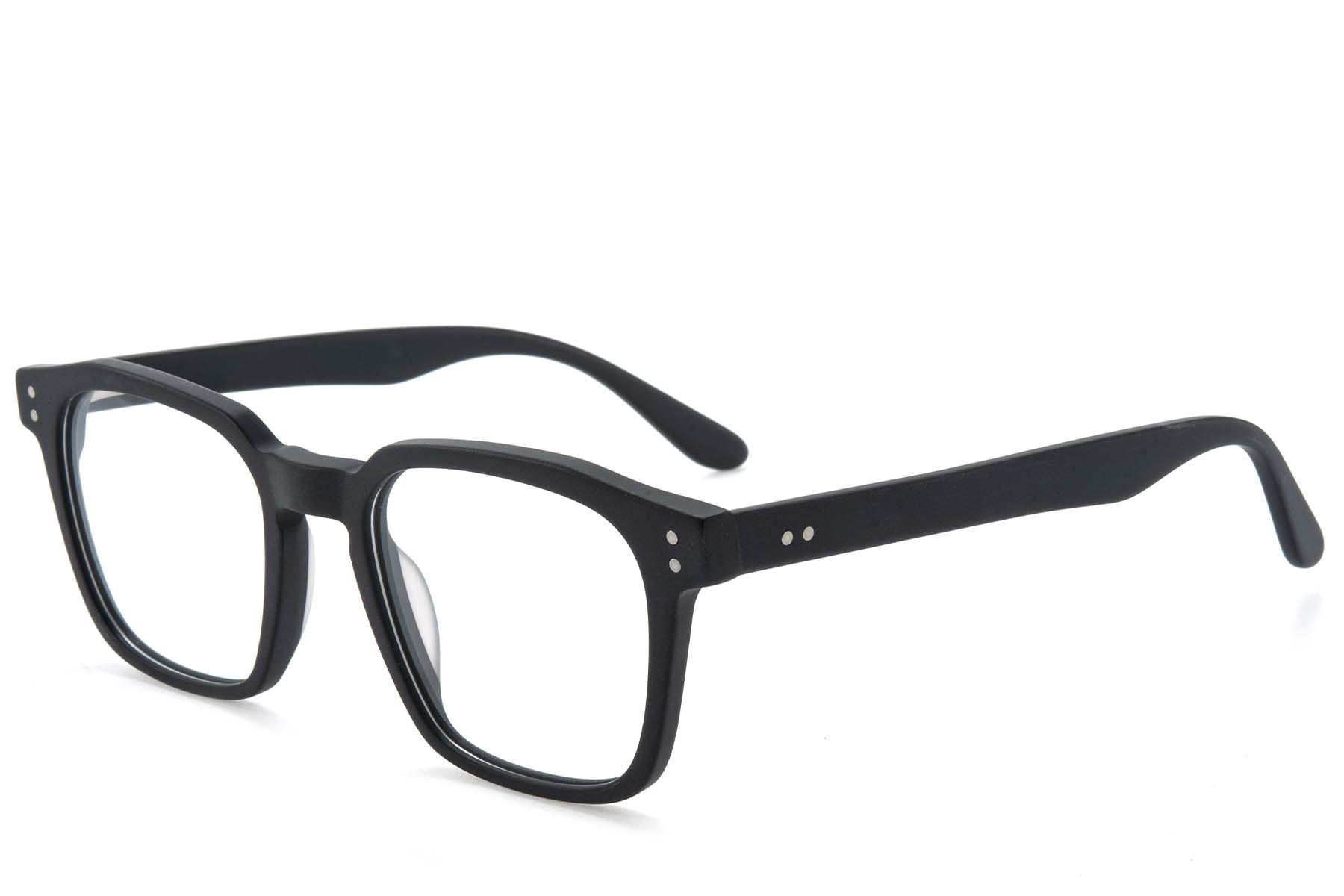 Rectangular Black Acetate Glasses #BS218-0597
