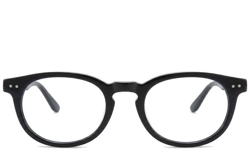 Oval Black Acetate Glasses #BS218-0598