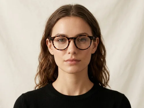 Lunettes ovales en acétate écaille de tortue #BS218-0600