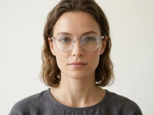 Lunettes ovales en acétate gris #BS218-0601