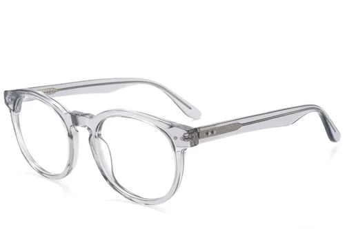 Lunettes ovales en acétate gris #BS218-0601