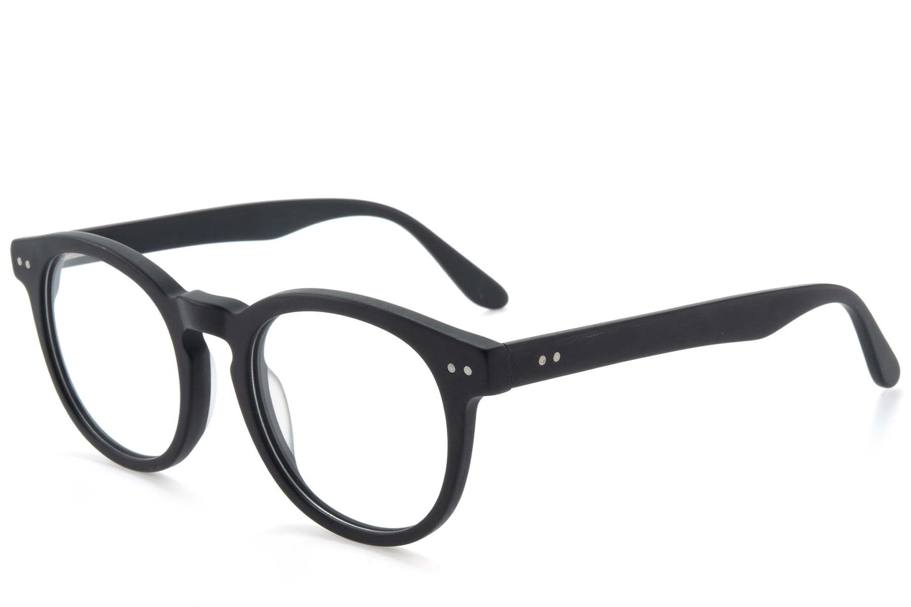 Ovale schwarze Acetatbrille #BS218-0602