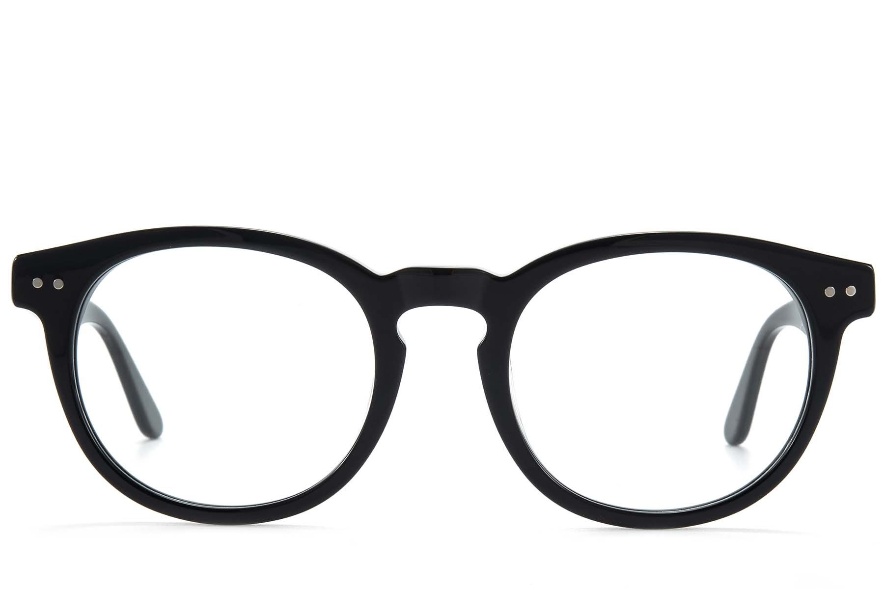 Ovale schwarze Acetatbrille #BS218-0602