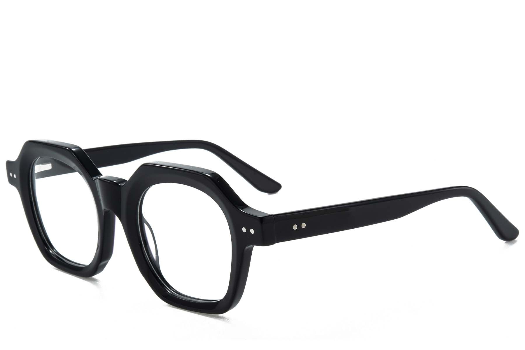 Rectangular Black Acetate Glasses #BS218-0603