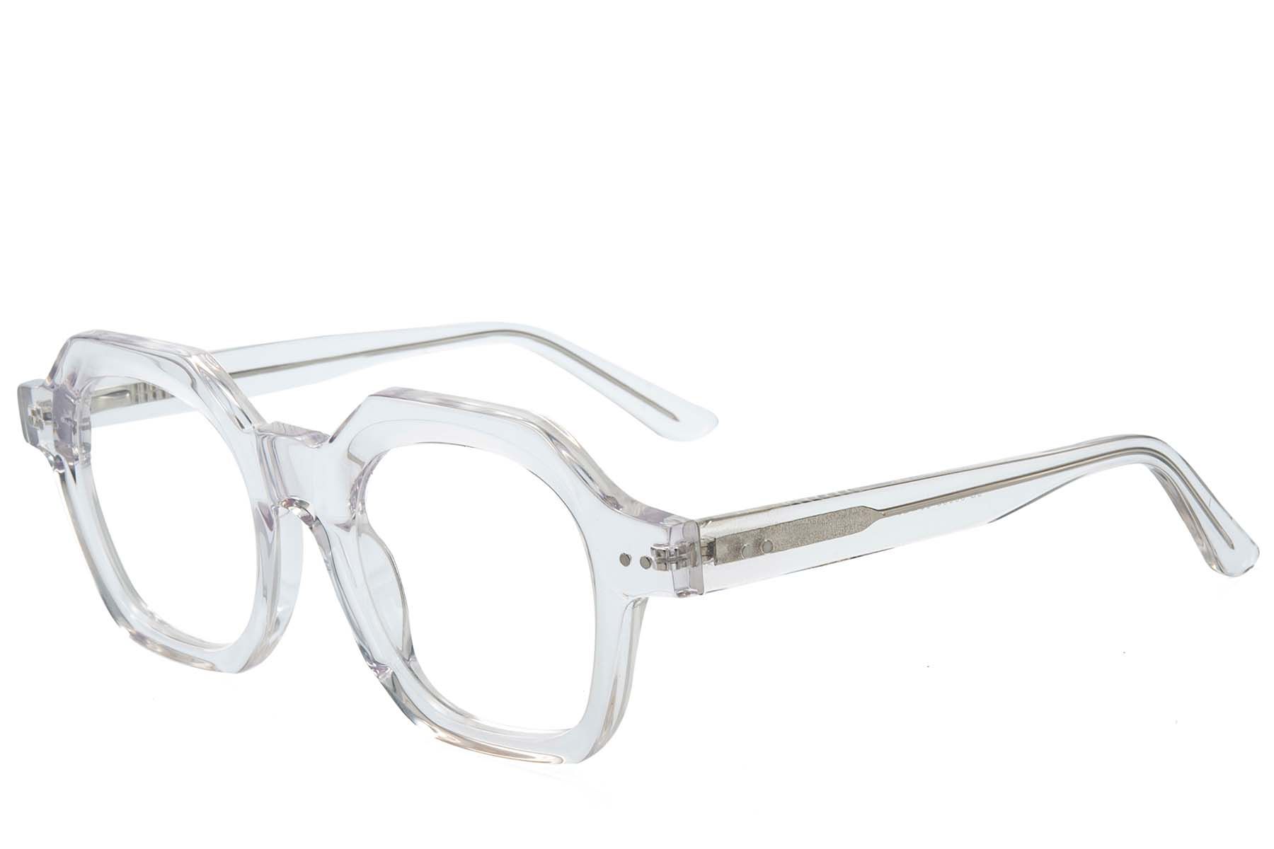 Rechteckige, transparente Acetatgläser #BS218-0604