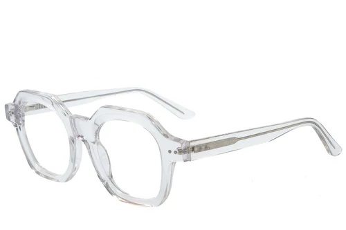 Verres rectangulaires en acétate transparent #BS218-0604