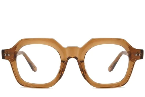 Lunettes rectangulaires en acétate brun #BS218-0605