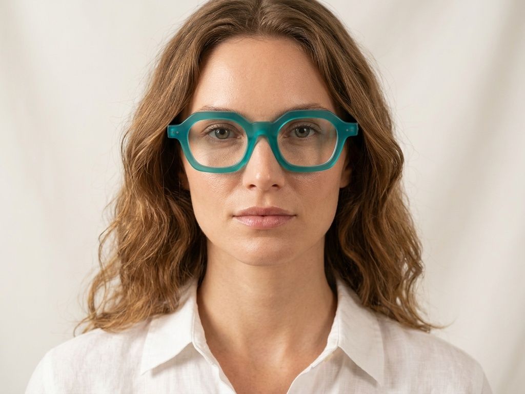 Bicchieri rettangolari in acetato blu #BS218-0606