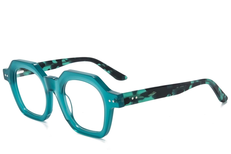 Rectangular Blue Acetate Glasses #BS218-0606