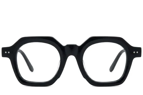 Lunettes rectangulaires en acétate noir #BS218-0607