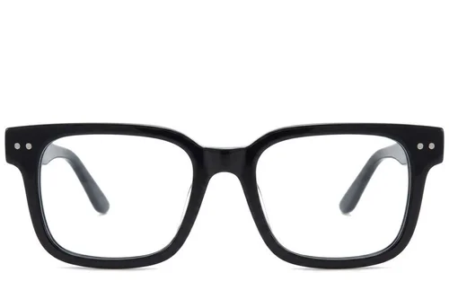 Lunettes rectangulaires en acétate noir #BS218-0608