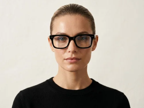 Lunettes rectangulaires en acétate noir #BS218-0608