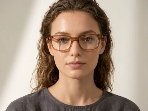 Lunettes rectangulaires en acétate brun #BS218-0610