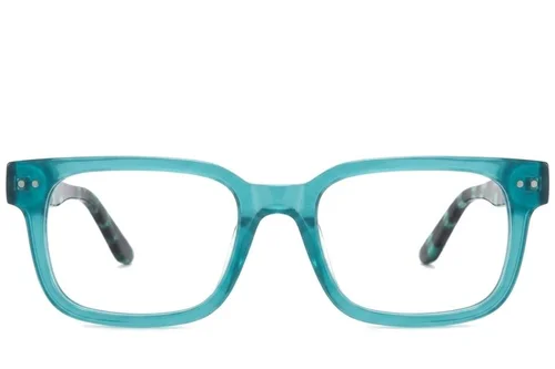 Lunettes rectangulaires en acétate bleu #BS218-0611