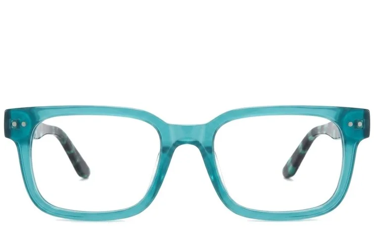 Rectangular Blue Acetate Glasses #BS218-0611
