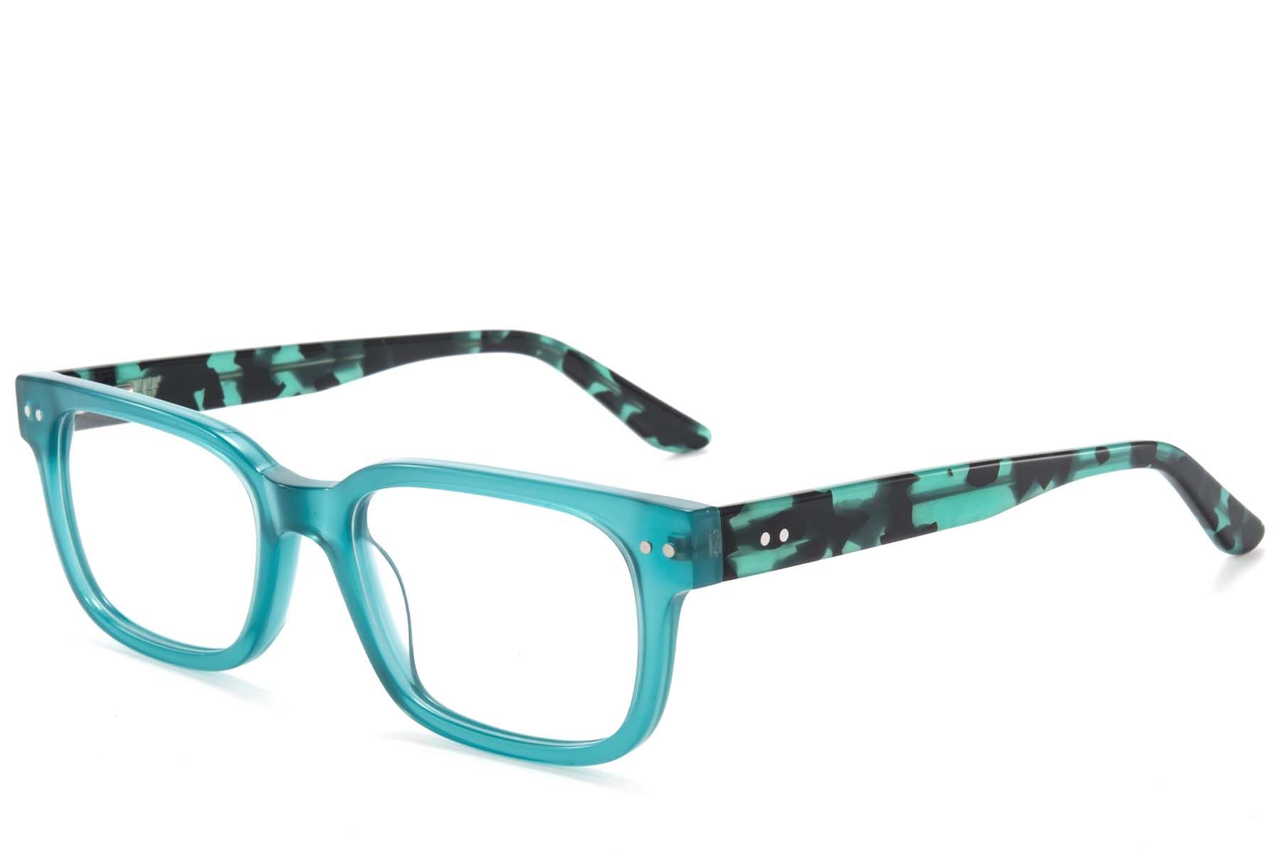 Rectangular Blue Acetate Glasses #BS218-0611