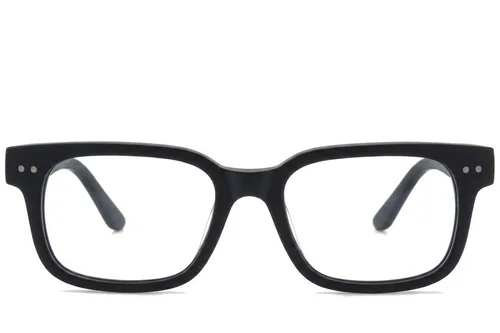 Lunettes rectangulaires en acétate noir #BS218-0612