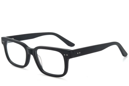 Lunettes rectangulaires en acétate noir #BS218-0612