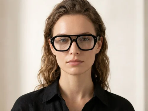 Lunettes aviateur en acétate noir #BS218-0613