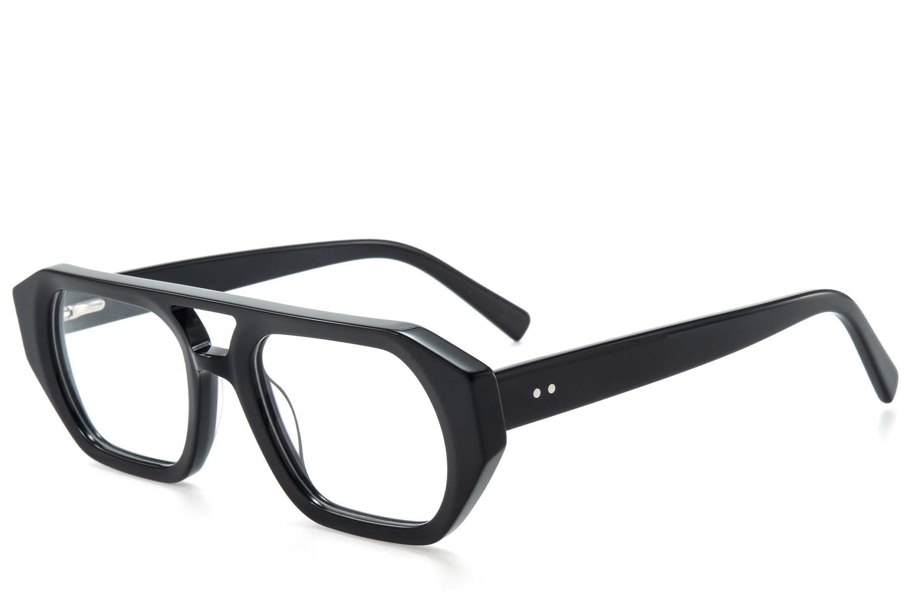 Aviator Black Acetate Glasses #BS218-0613