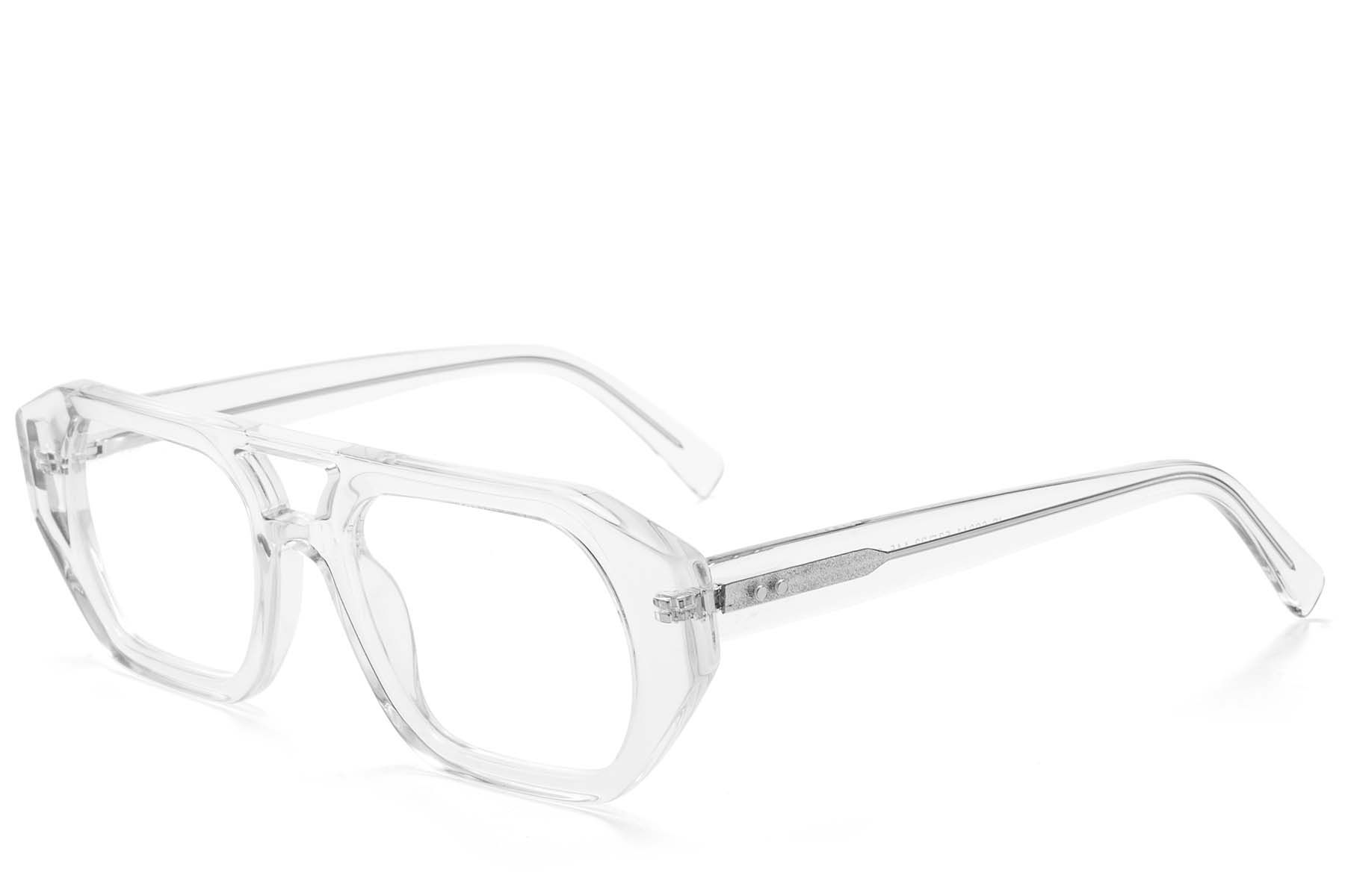 Aviator Transparent Acetate Glasses #BS218-0614