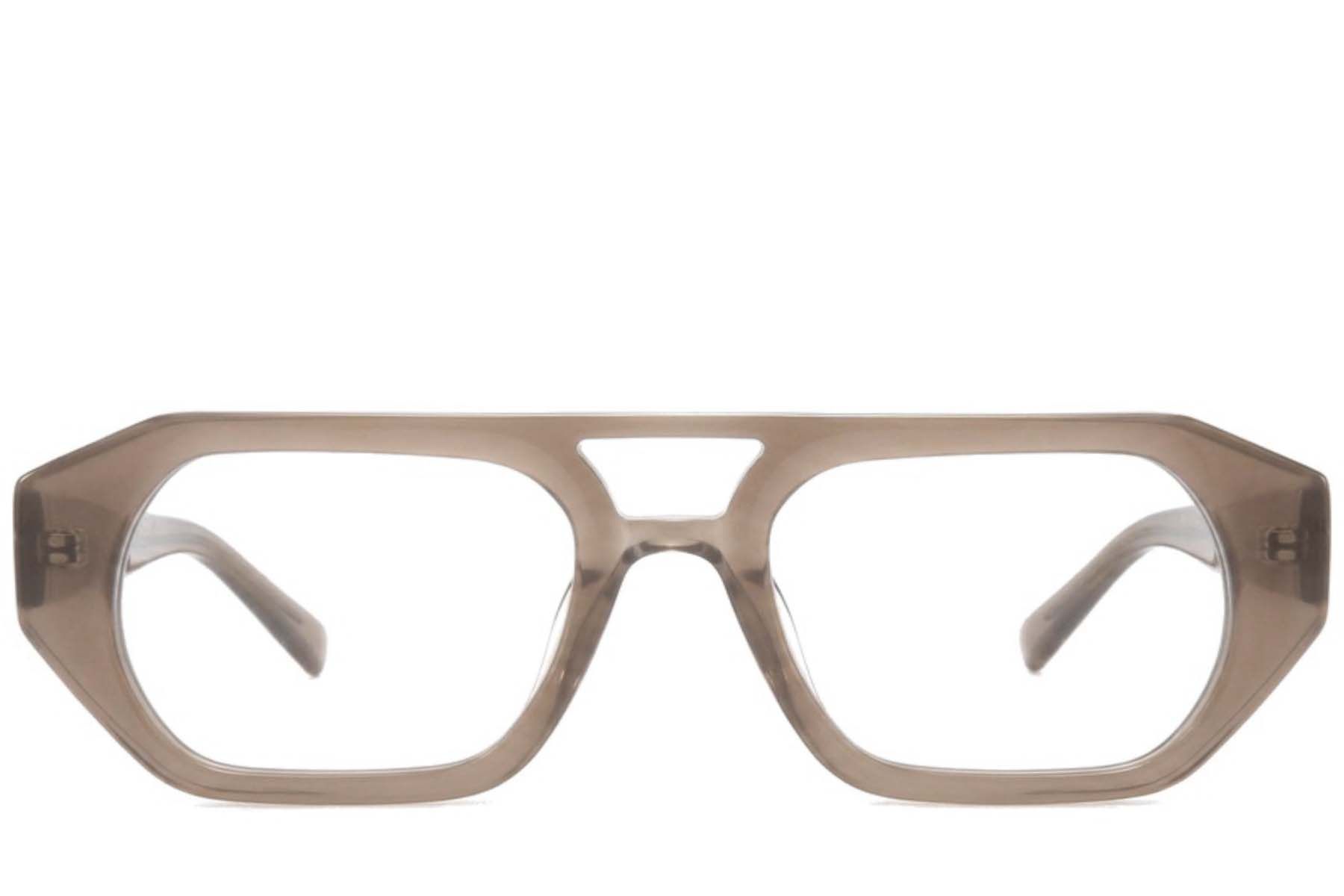 Gafas de aviador de acetato marrón #BS218-0616
