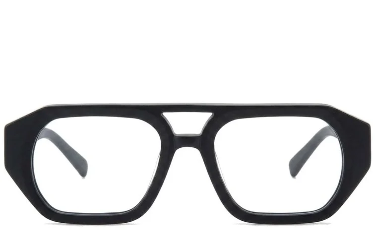 Gafas de aviador de acetato negro #BS218-0617