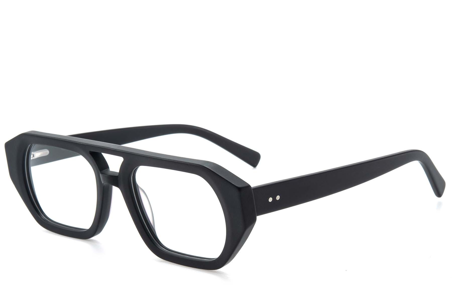 Aviator Black Acetate Glasses #BS218-0617