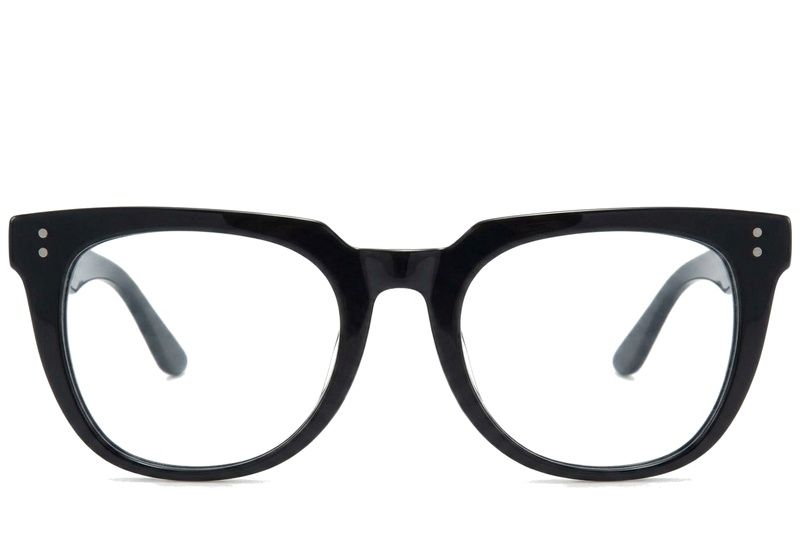 Occhiali ovali in acetato nero #BS218-0618
