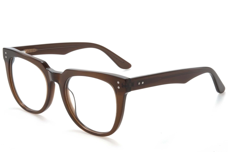 Oval Brown Acetate Glasses #BS218-0620