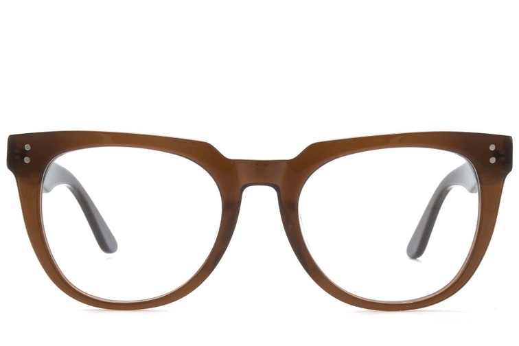 Oval Brown Acetate Glasses #BS218-0620