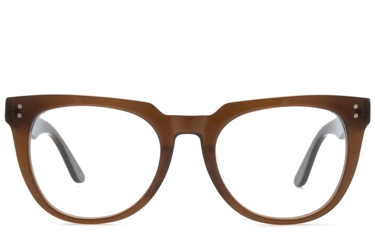 Oval Brown Acetate Glasses #BS218-0620