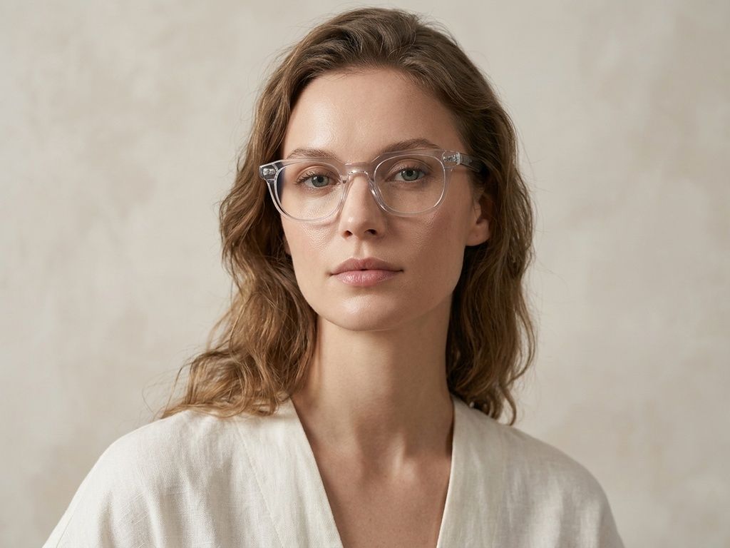 Oval Transparent Acetate Glasses #BS218-0621