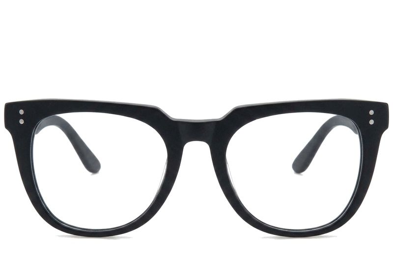Ovale schwarze Acetatbrille #BS218-0622