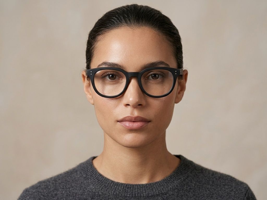 Ovale schwarze Acetatbrille #BS218-0622