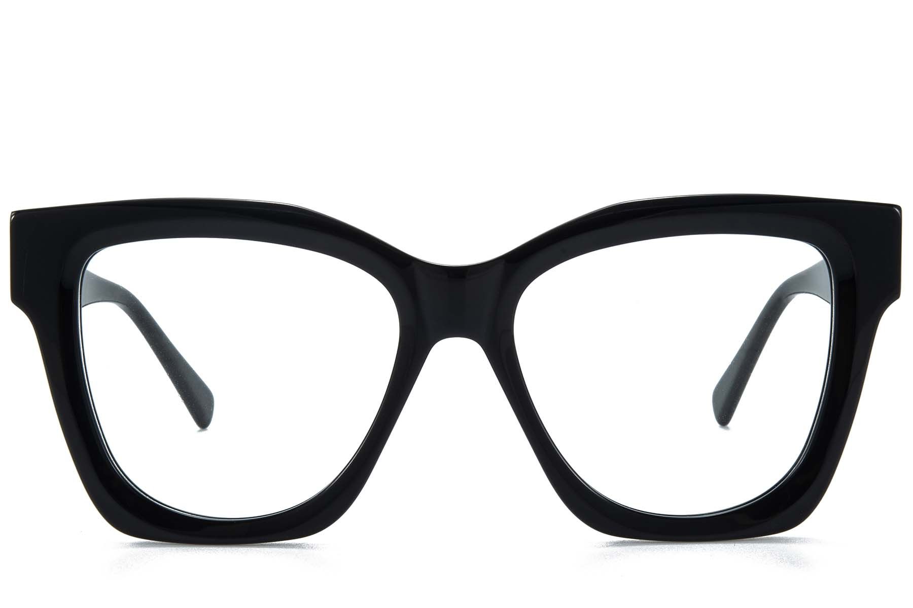 Rectangular Black Acetate Glasses #BS218-0623