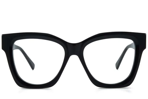 Lunettes rectangulaires en acétate noir #BS218-0623