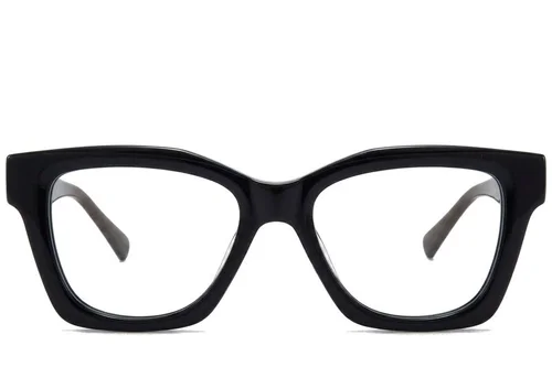 Lunettes rectangulaires en acétate noir #BS218-0624