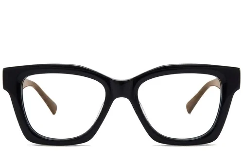 Lunettes rectangulaires en acétate noir #BS218-0624