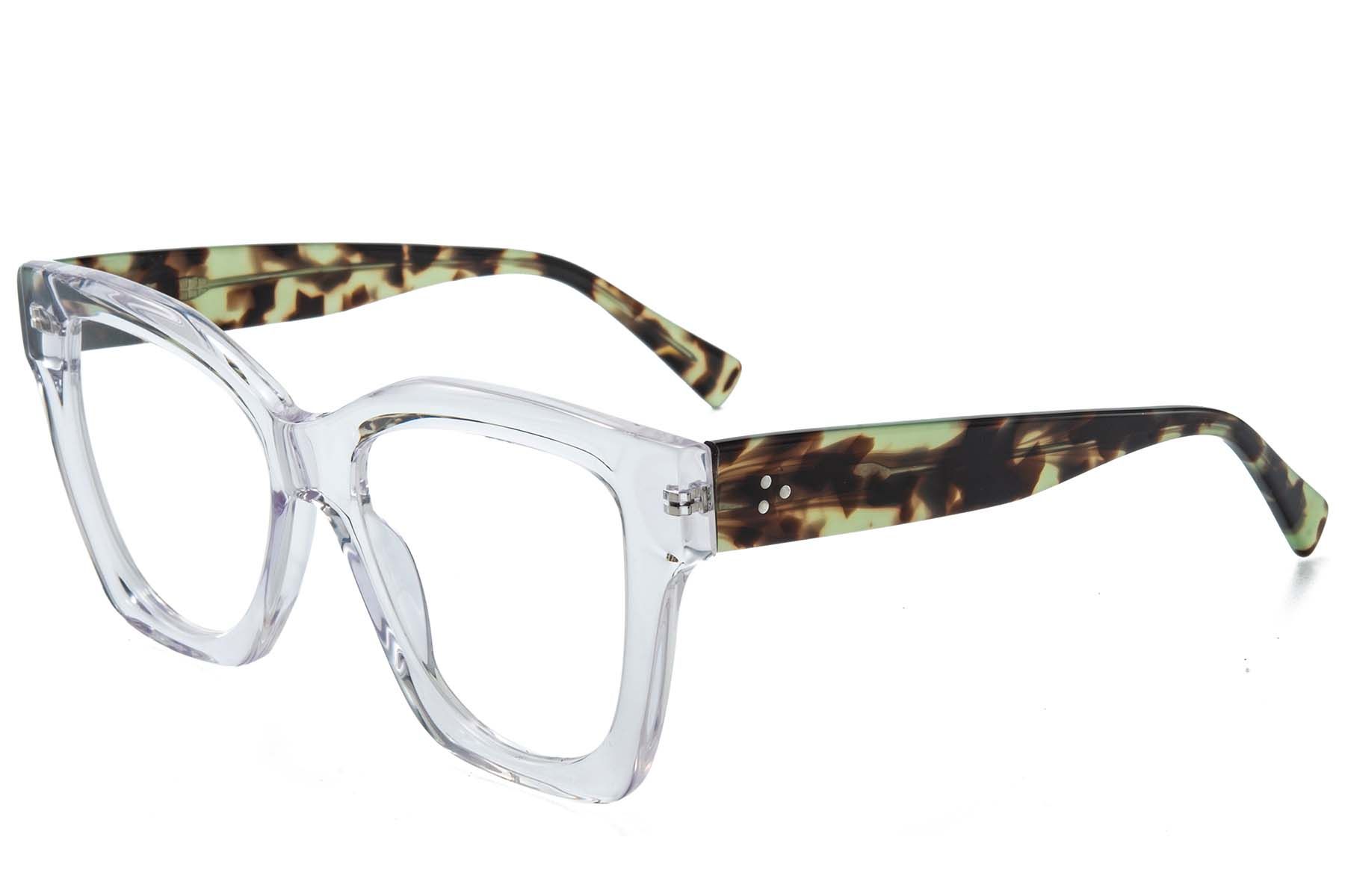 Rectangular Transparent Acetate Glasses #BS218-0625