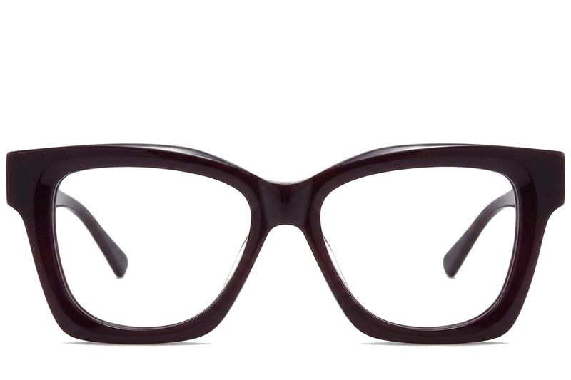 Rectangular Red Acetate Glasses #BS218-0626